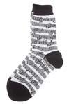 Socks, Women's Black with White Sheet Music